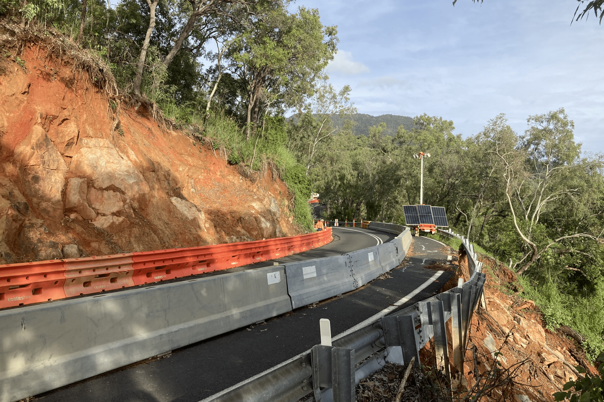 Work continues rebuilding the Captain Cook Highway between Palm Cove and Port Douglas. Picture: DTMR