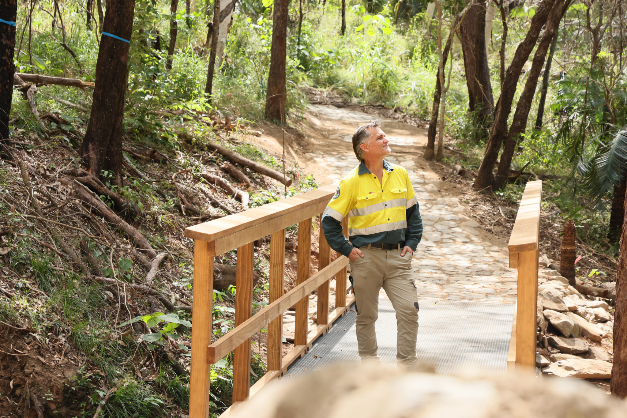 Mel Tortike was hired as an environmental ‘shadow ranger’ making sure rare flora and fauna was not disturbed as the $47 million Wangetti Trail is being built. Picture: Supplied