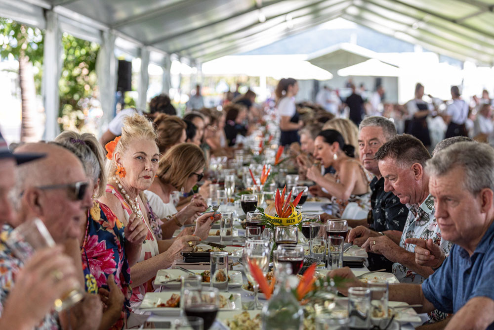Guests at last year’s longest lunch at the Sheraton Grand Mirage Resort. Picture: Supplied