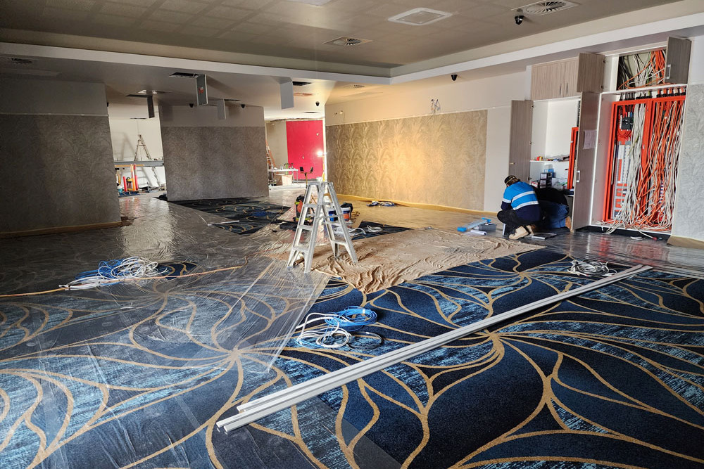 Carpets are nearly down at the new-look Mossman Bowls Club