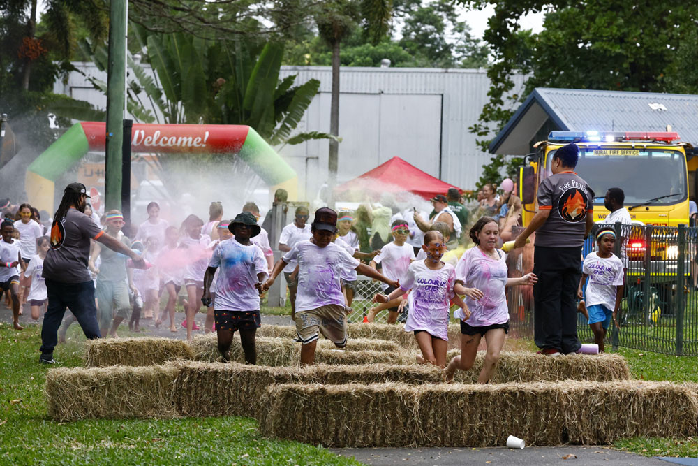 The colour run at Mossman proved popular with many youngsters taking part. Picture: Supplied
