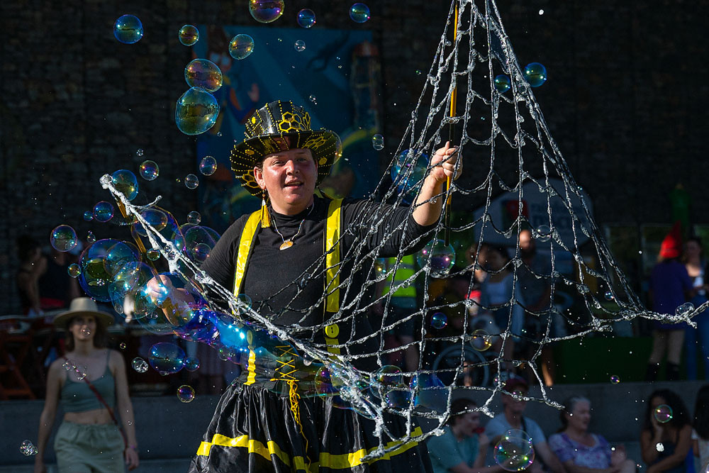 The Tablelands Folk Festival will feature Bugzy Bumblebee who brings wonder and joy and lots of bubbles everywhere she goes. Picture: Supplied