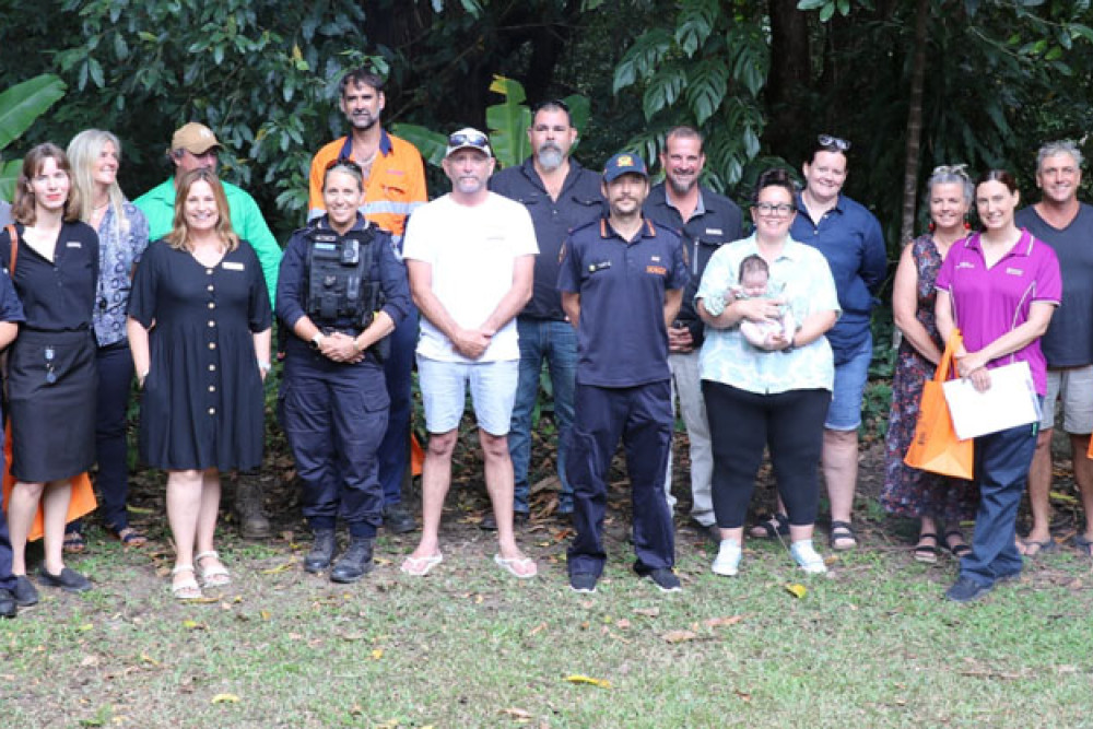 The ‘local heroes’ recipients (from left) Brooke Nikora, Jo Jeske, Prue Patch, Natascha Schwarzer, Liza Dowling, Gary Mackay, Heather McGillivray-Taylor, Sarah Tulacz, Craig Butland, Cameron Case, Mick Lilley, Julian Simon, Peter Logan, Aoife Conway, Joanie Conway, Therese Maloney, Jessica Stephens, Tyson Dethridge, Boydie Baird and Allison Baird. Picture: Douglas Shire Council