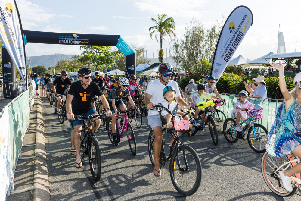 Participants in the Gran Fondo free family ride. Picture: Supplied