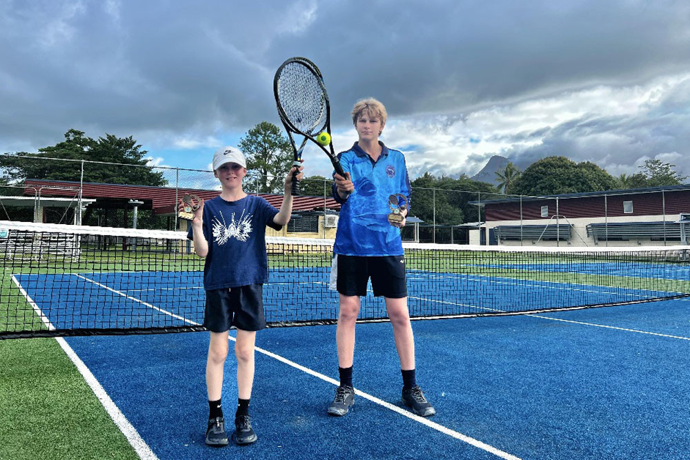 Tennis winners Nate Hancock (left) and Bronson Moss. Picture: Supplied