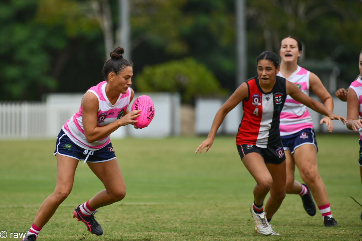 Maddy Keeble was one of the Port Douglas Crocs best players in the pink round. Picture: rawi/AFL Cairns
