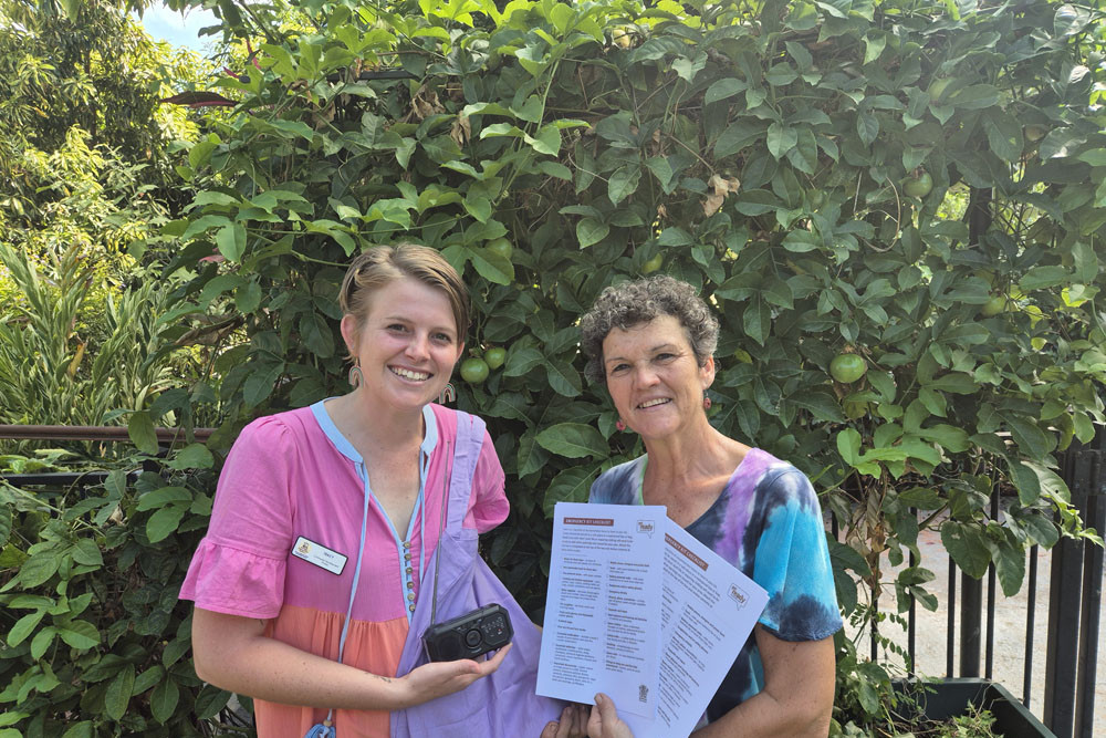 Port Douglas community development worker Tracy Gibson with volunteer Monika Prins. Picture: Supplied