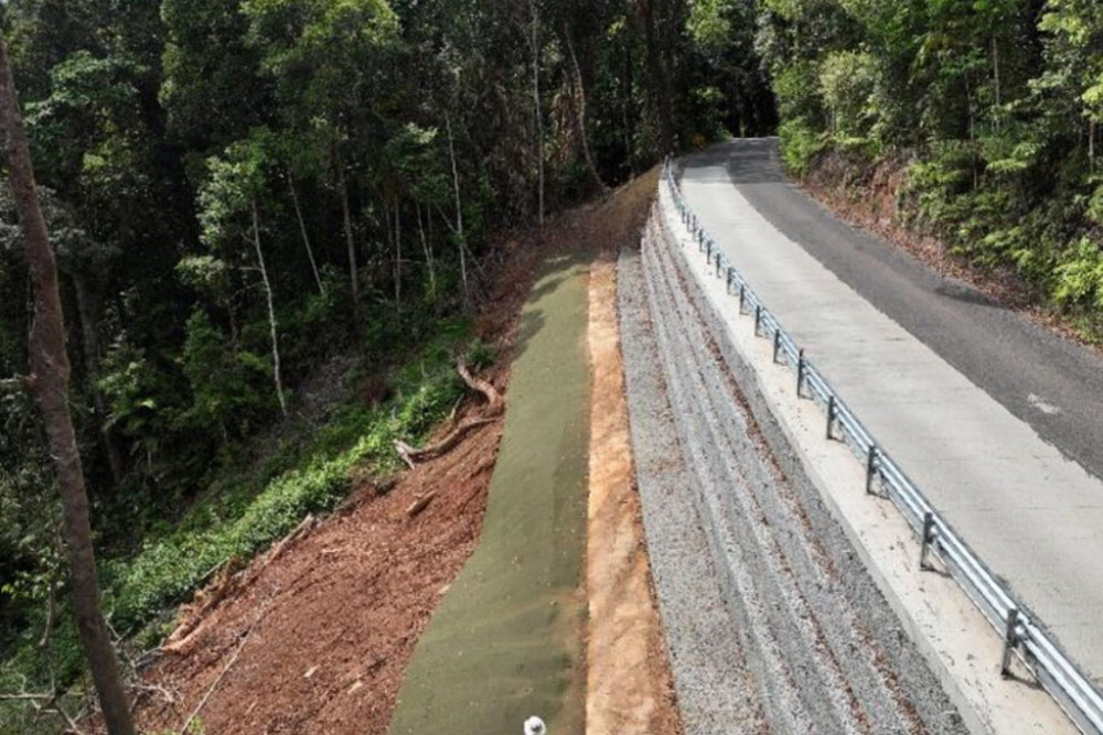 Repairs to Cape Tribulation Road in the Alexandra Range region have been progressing well. Picture: Douglas Shire Council