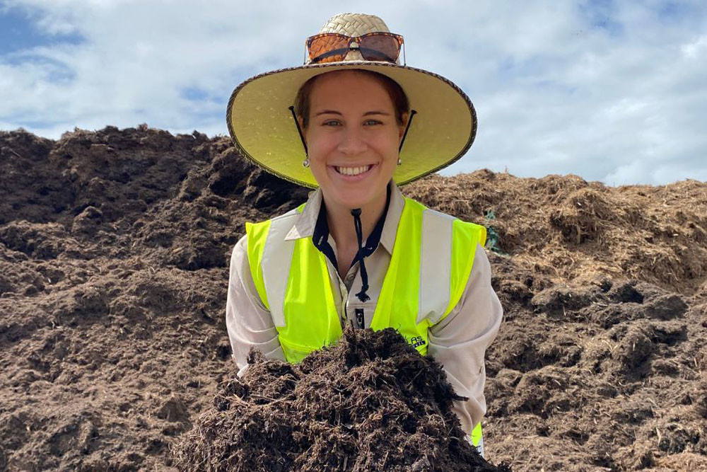 A Douglas Shire Council employee (name withheld) with the free mulch. Picture: Douglas Shire Council