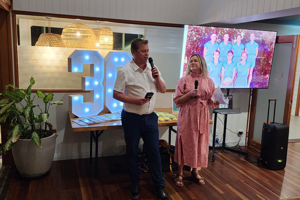 MCs for the evening 1994 school captains Chris Ammundsen and Corinne Howell. Pictures: Supplied