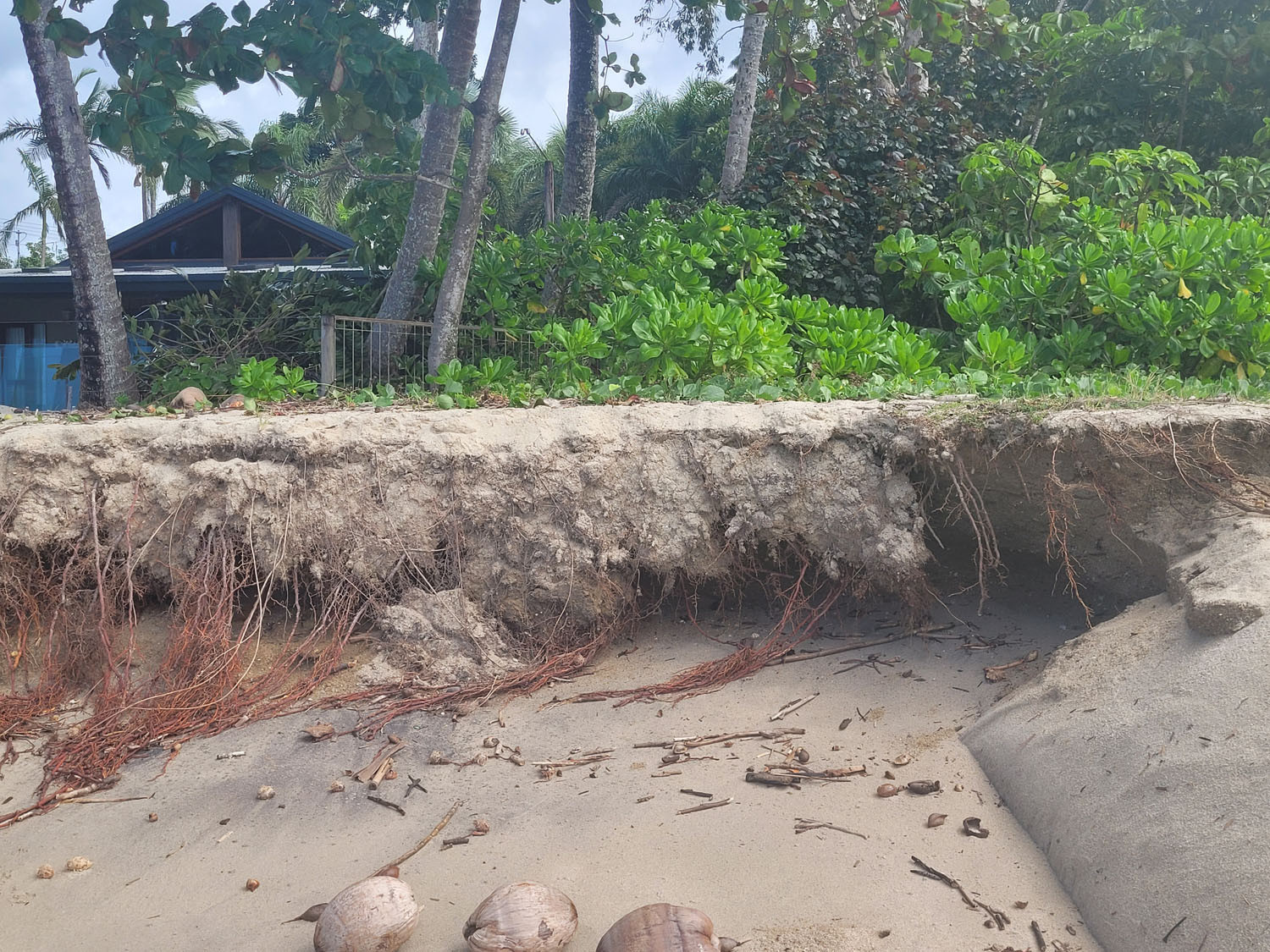 The extent of erosion at Newell Beach. Pictures: Supplied
