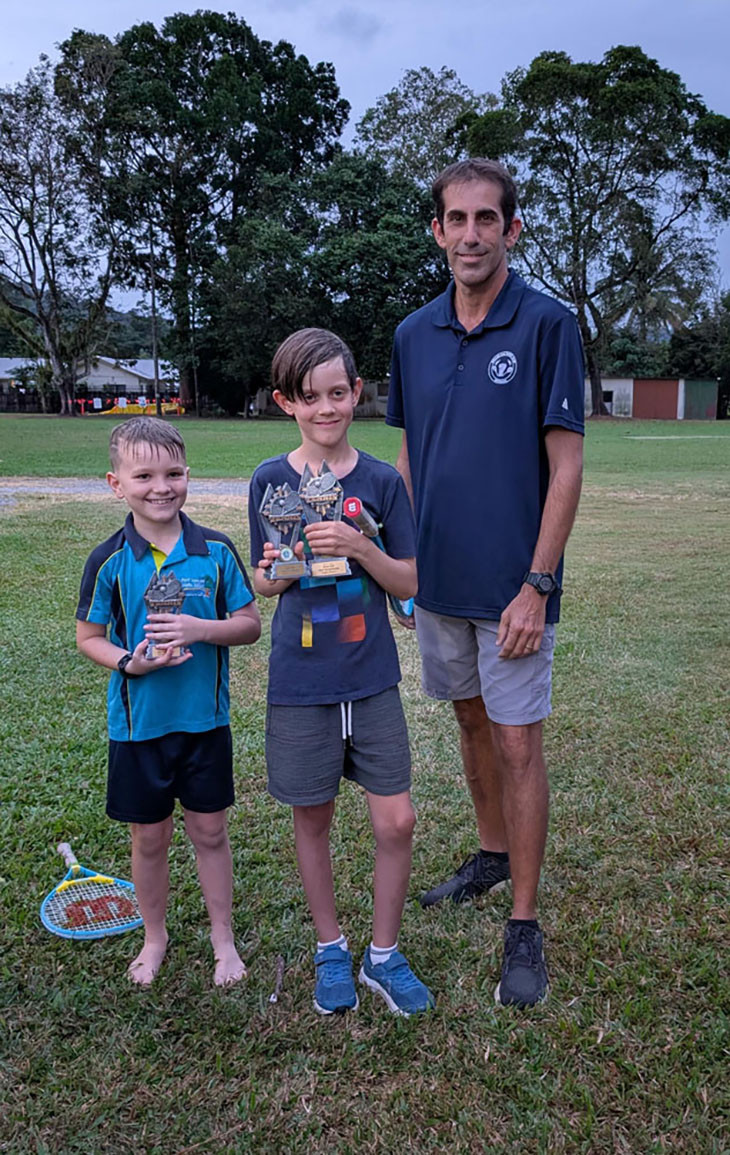 Doubles runners up Flynn Wisniewski and Ashton Crowther with Mr Borzi