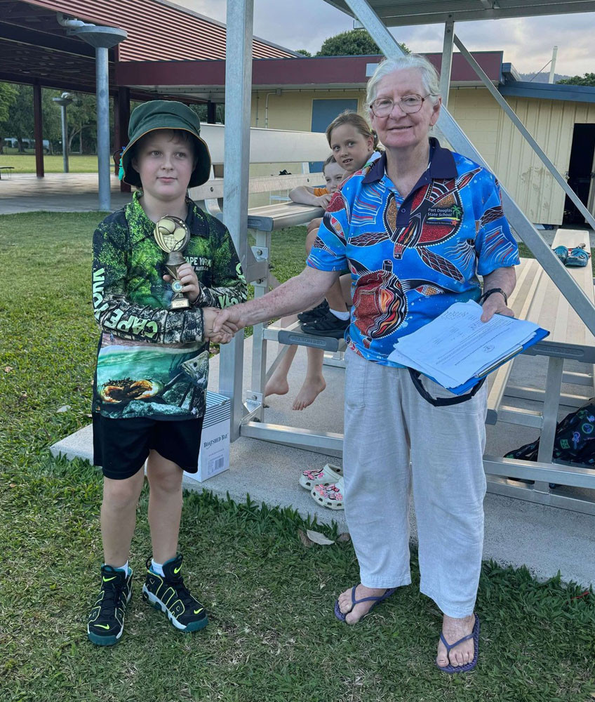Tennis runner-up Xaiden Bower and Ms Gwynne. Pictures: Supplied