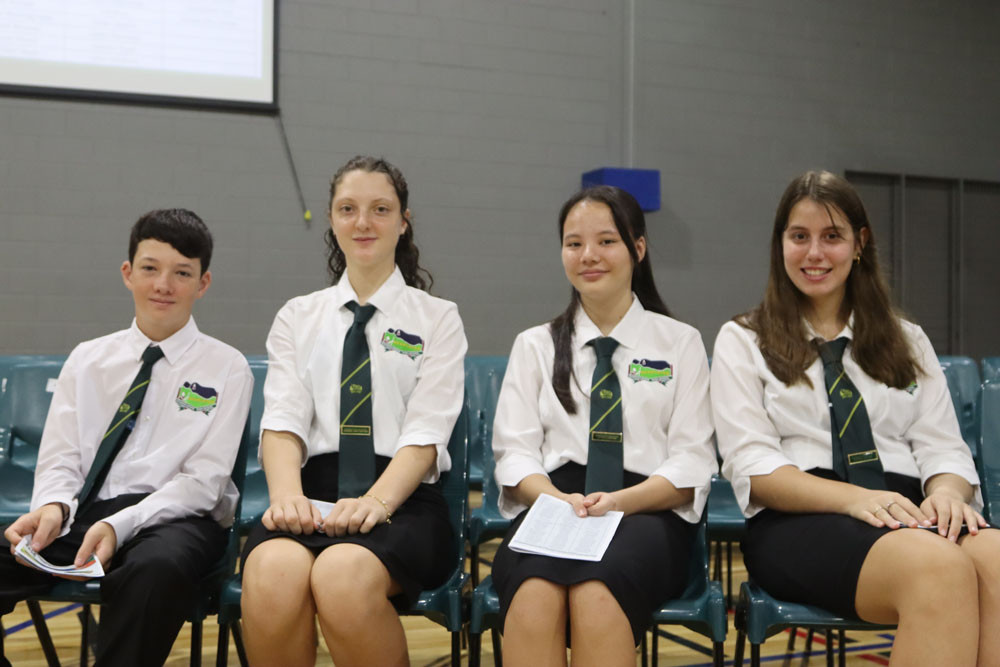Junior vice-captains Bryson Collins (left) and Natasha Scenna with junior school captains Emily Harris and Kaydee Reynolds. Pictures: Supplied
