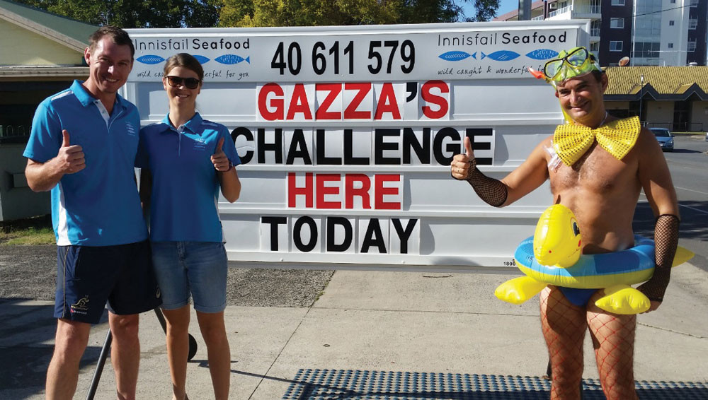 Gazza dons a wacky costume.
