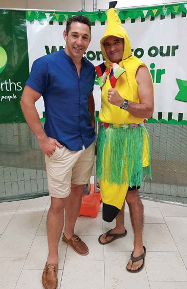 Gazza with Billy Slayter.